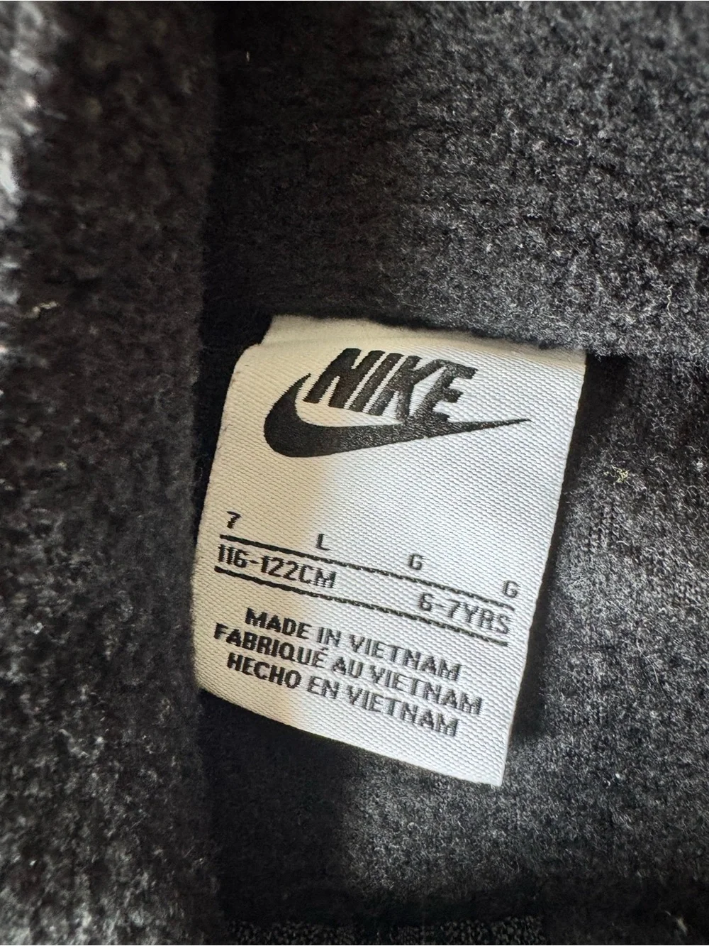 Nike Kids Black Full-Zip Puffer-Style Fleece Jacket